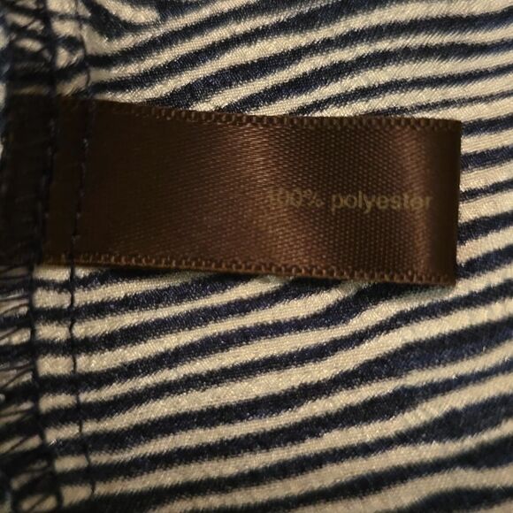 The Limited Women's size XS Black White Stripe Ruffle front pullover Blouse top - Picture 6 of 9